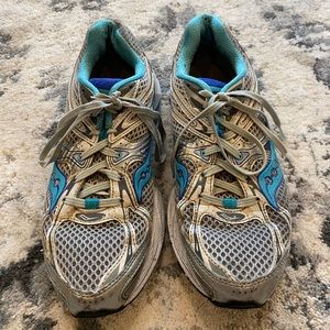 Saucony Guide 6 Running Sneakers - blue/white/gray - Size 9.5